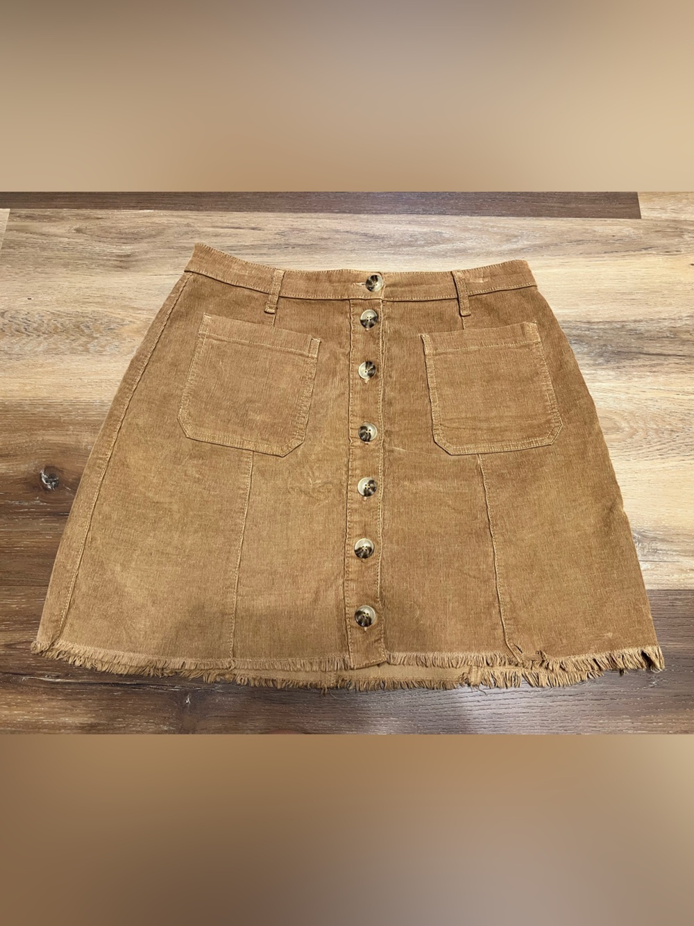 Show Me Your Mumu Boho Corduroy Skirt in Caramel XL - Picture 3 of 7